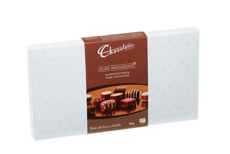 Chocolatier Pure Indulgence White "Mixed Selection" Milk & Dark Chocolate 190g