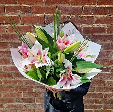 Modern Pink Lily Bouquet