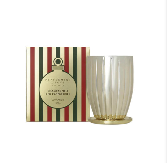 (Peppermint Grove) Champagne & Red Raspberries Soy Candle