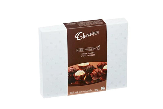 Chocolatier Pure Indulgence White Truffle Selection Milk, Dark & White Chocolate 150g