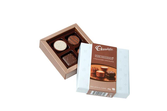 Chocolatier Pure Indulgence White "Mini Treat Box" Milk & Dark Chocolate 40g