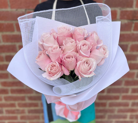 Premium Dozen Blush Pink Roses
