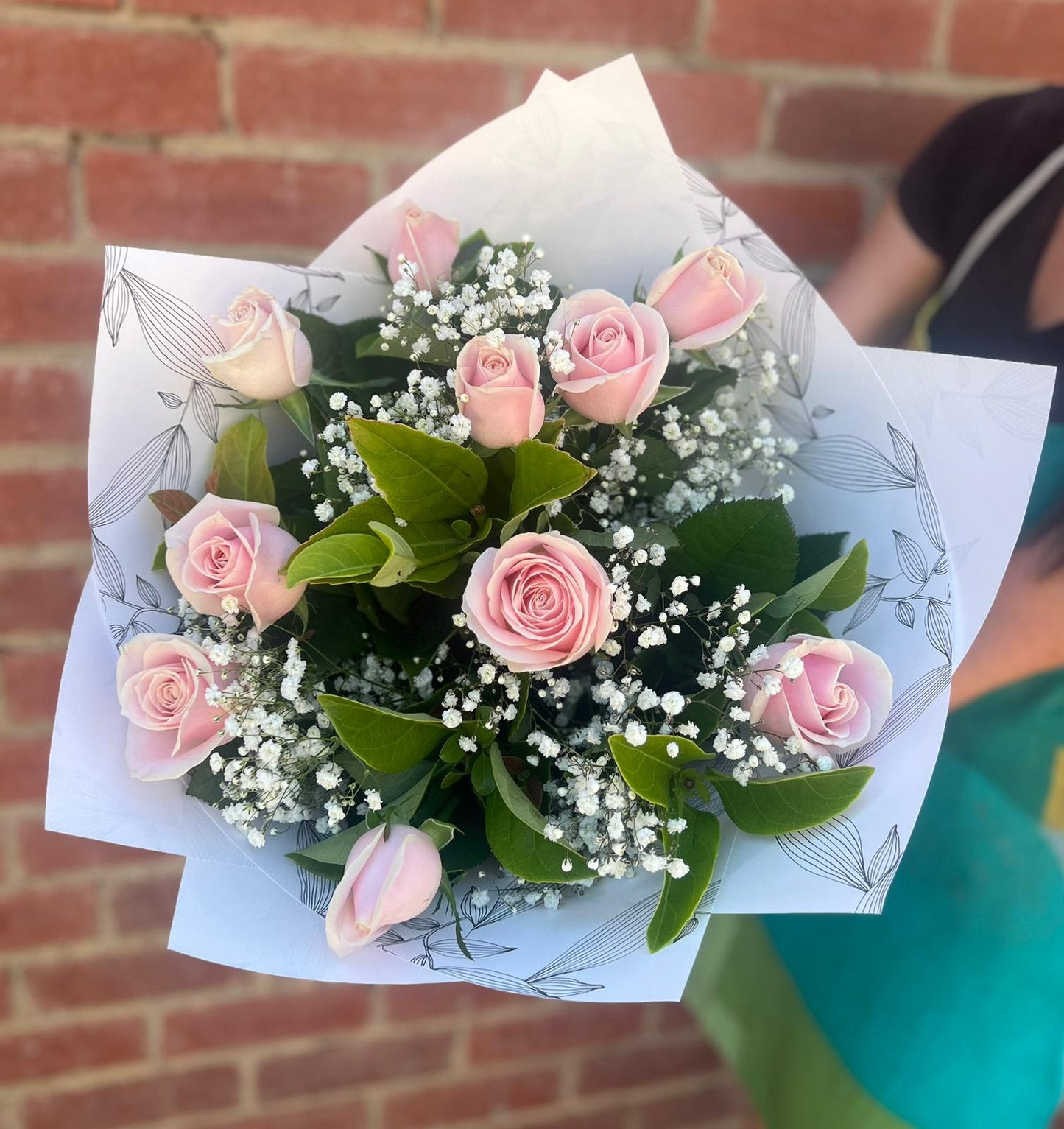 Classic Blush Pink Rose bouquet