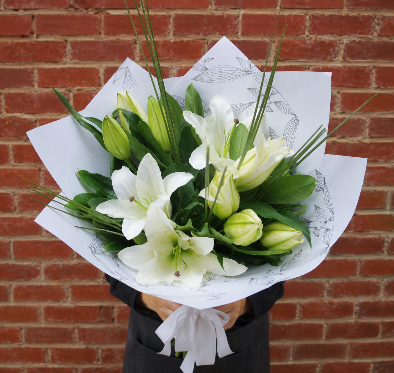 White Oriental Lily Bouquet